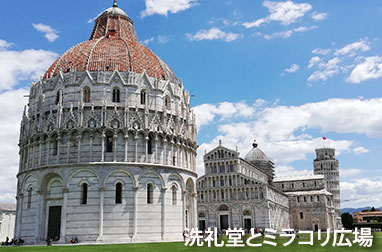 洗礼堂とミラコリ広場