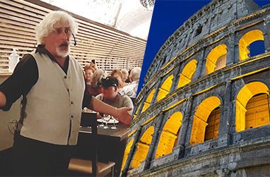 ローマの夜を楽しむ！カンツォーネ・ディナー（コロッセオでフォトストップ付 /+宿泊ホテルお送り付プランあり）